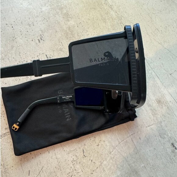 Worn 2x BALMAIN Wonderboy Black/Purple Sunglasses, Authentic Limited Edition - Picture 7 of 13